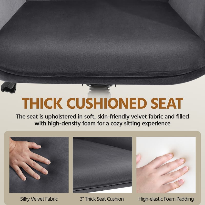 Yaheetech Faux Leather Desk Chair with Padded Armrests Modern Office Chair