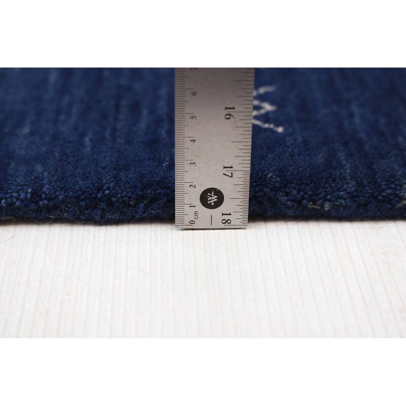 ECARPETGALLERY Hand Loomed Kashkuli Gabbeh Dark Blue Wool Rug - 5'5 x 7'8