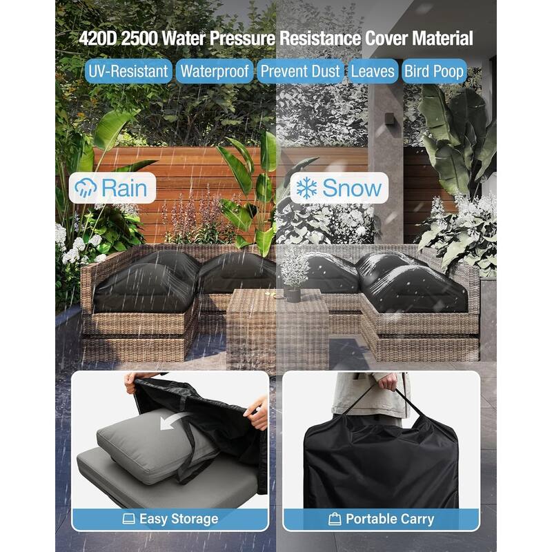WINSOON 14 Piece Outdoor Furniture Replacement Cushions,Patio Seat Cushions