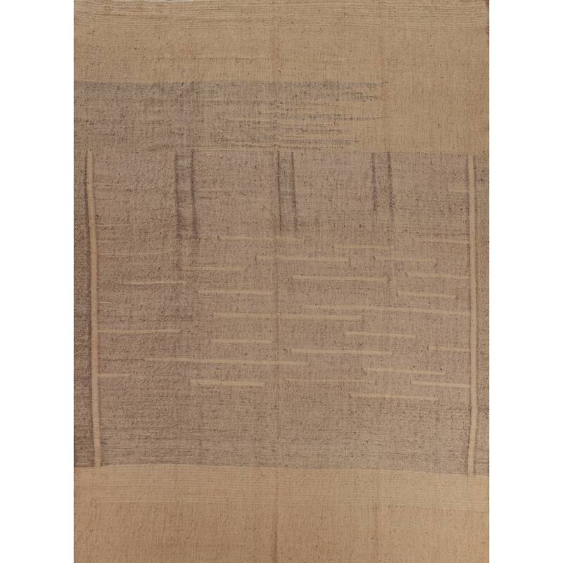 Hand Woven Oriental 100% Jute Carpet Southwestern Modern Brown Kilim Area Rug - 11' 2'' X 9' 6''