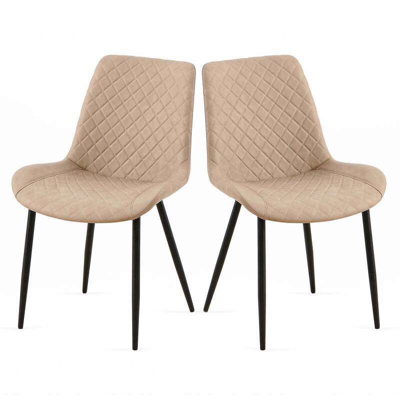 Mid-Century Leathaire Dining Chairs,Side Chair with Metal Legs