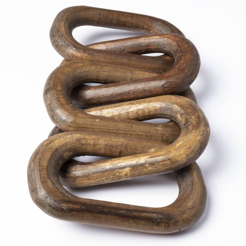 HomeRoots Brown Wooden Chain Link Decor Piece - 5' X '5' X '29