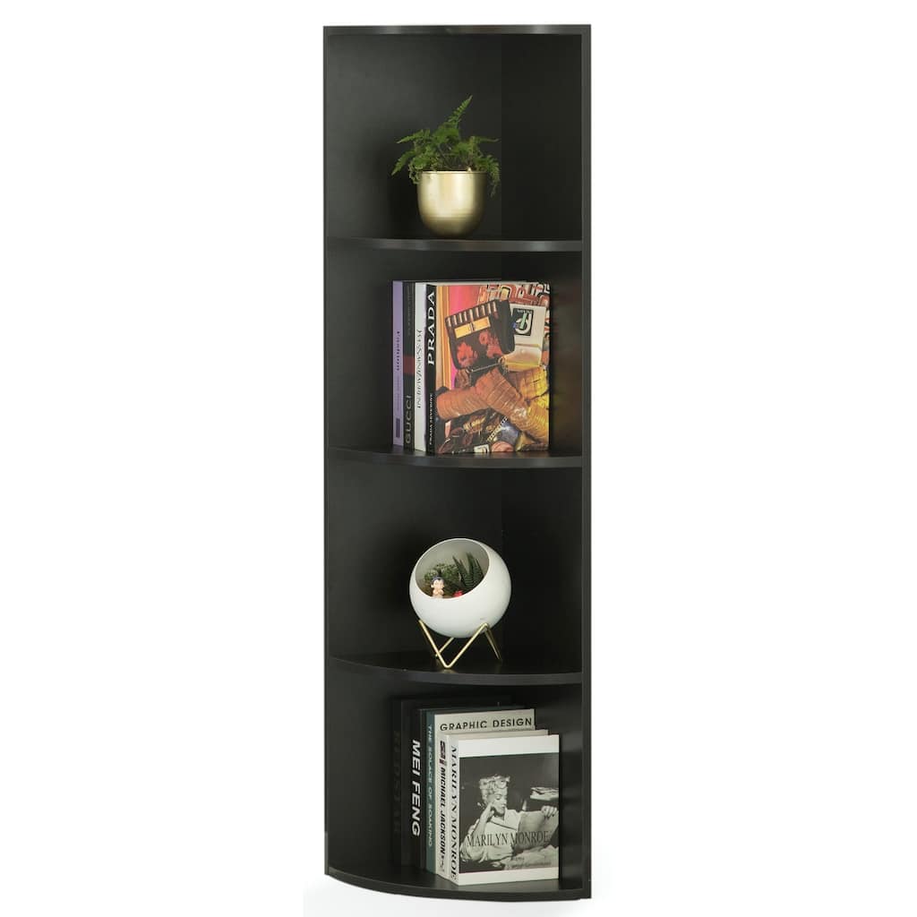 4-Tier Corner Bookshelf, Perfect for Tiny Home, Office Space, Living Room, Shelves for Bedroom, and Library Shelving Needs