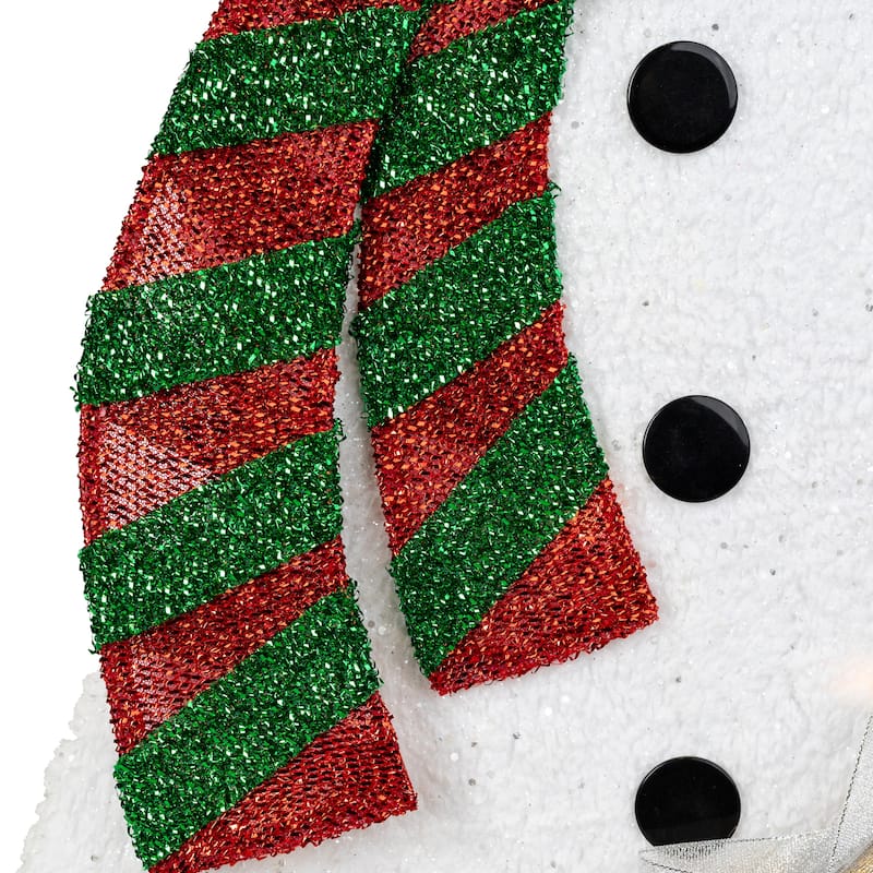 Lighted Smiling Snowman with Gifts Outdoor Christmas Decoration - 31" - Clear Lights - White