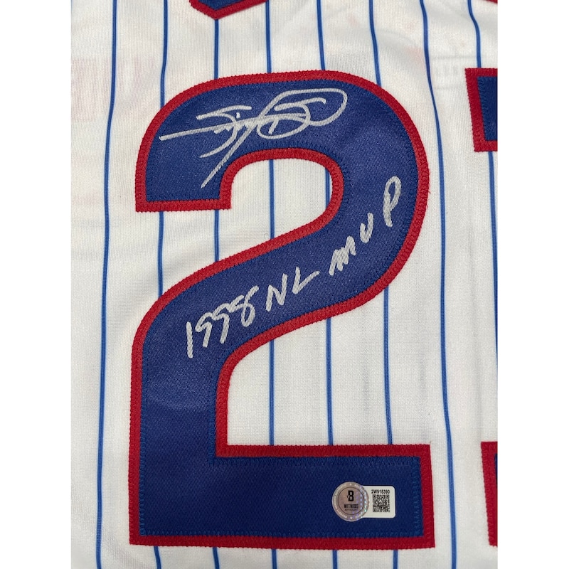 Sammy Sosa Autographed Chicago Cubs 1998 NL MVP Majestic Signed Baseball Jersey Beckett COA - 8' x 11'