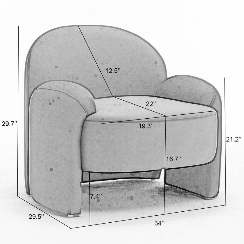 SEYNAR Modern Glam Velvet Thickened Seat Cushion Accent Chair Set of 2