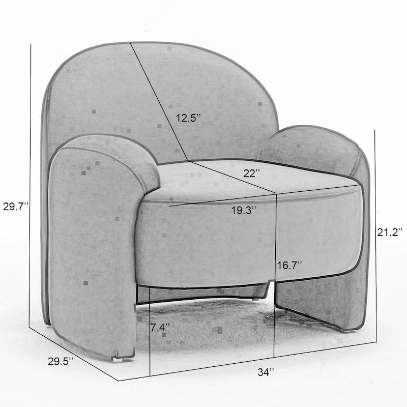 SEYNAR Modern Glam Velvet Thickened Seat Cushion Accent Chair