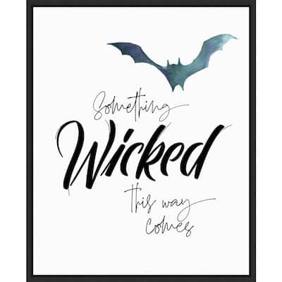 Amanti Art Something Wicked Bat Framed Canvas Wall Art