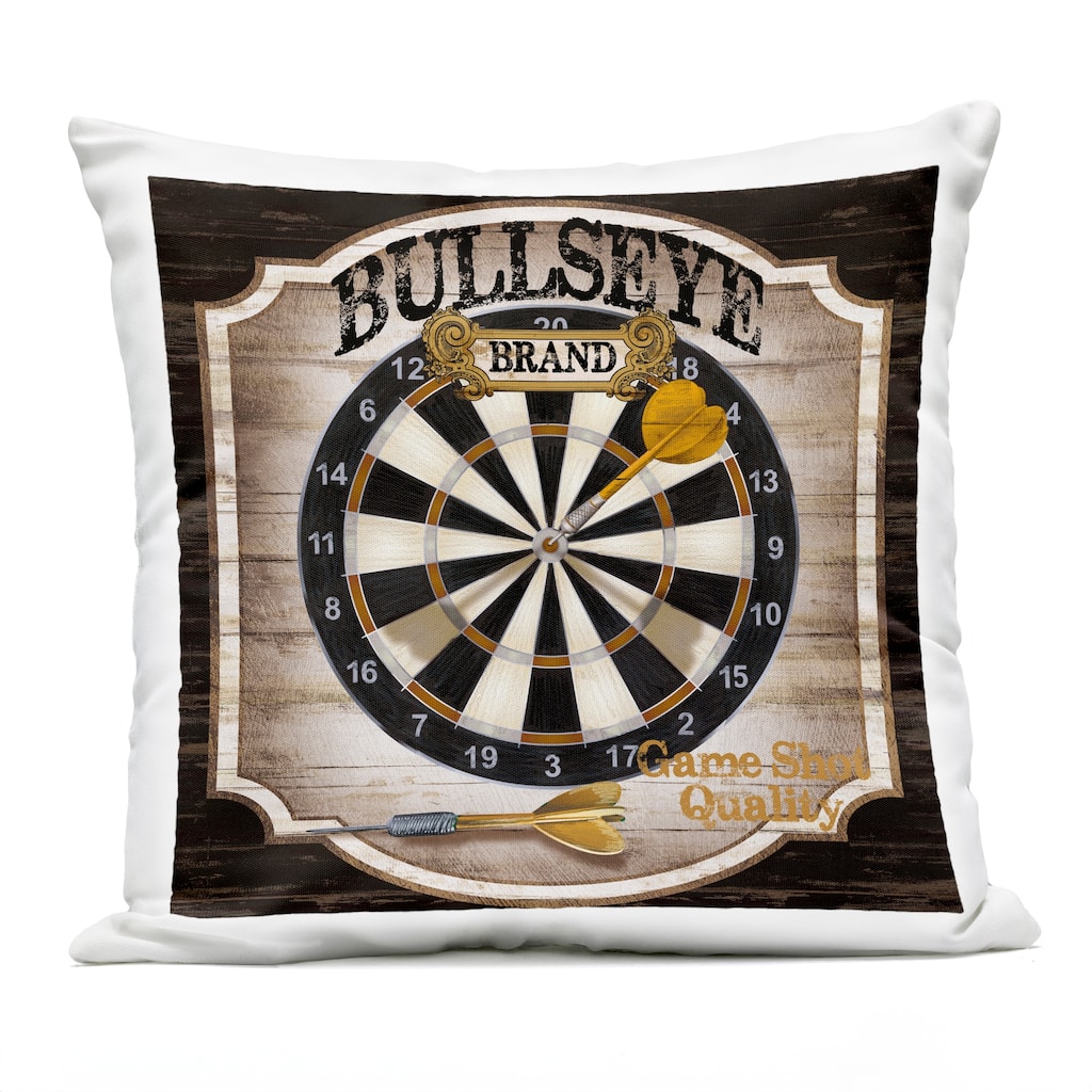 Stupell Rustic Bullseye Darts Game Printed Outdoor Throw Pillow Design by Conrad Knutsen