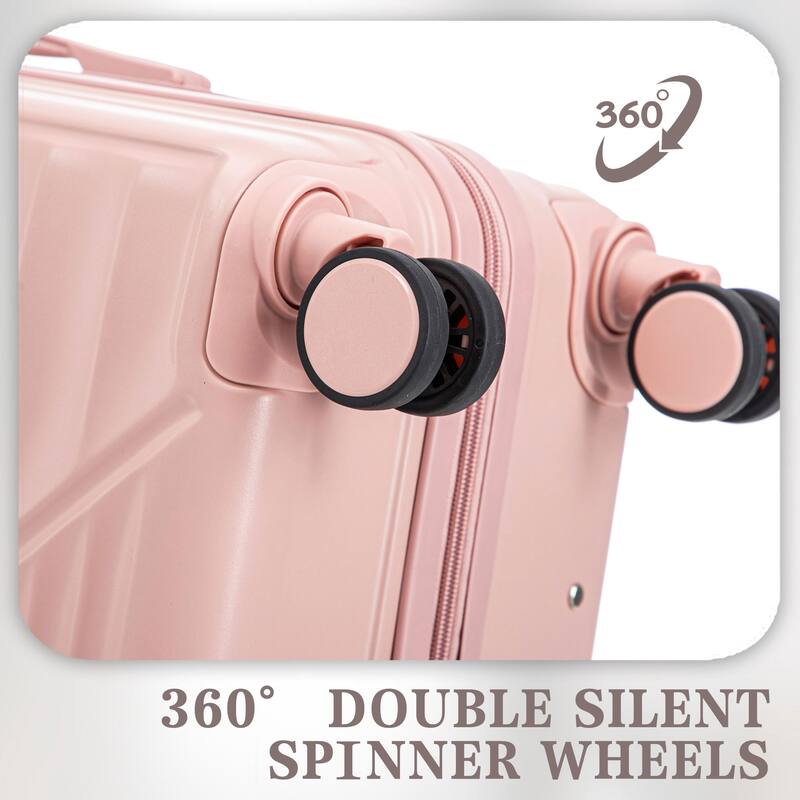 3 PCS in ABS Spinner Wheel Luggage, TSA Combination Lock for Big and Middle Size