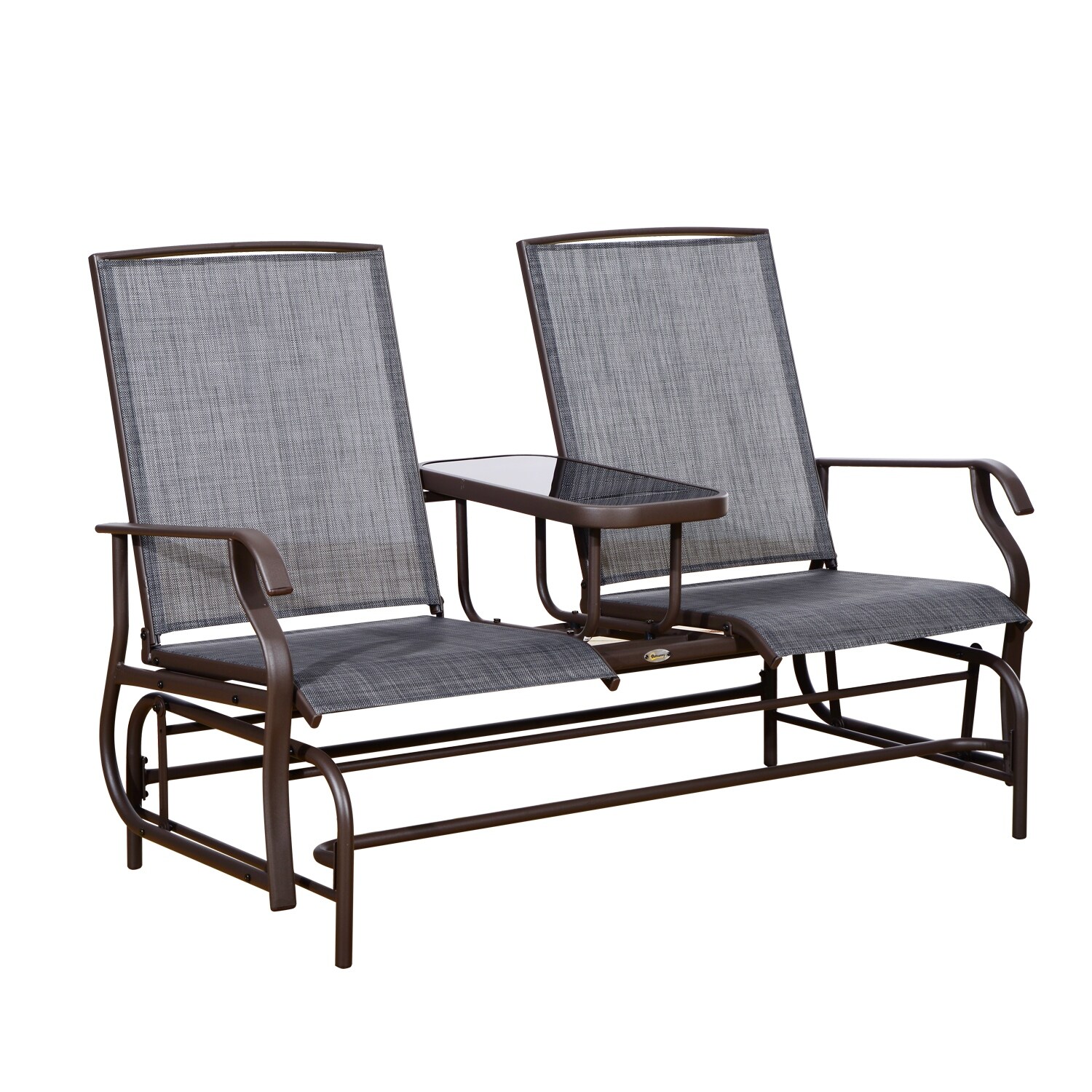 Shop Outsunny Two Person Outdoor Mesh Fabric Patio Double Glider