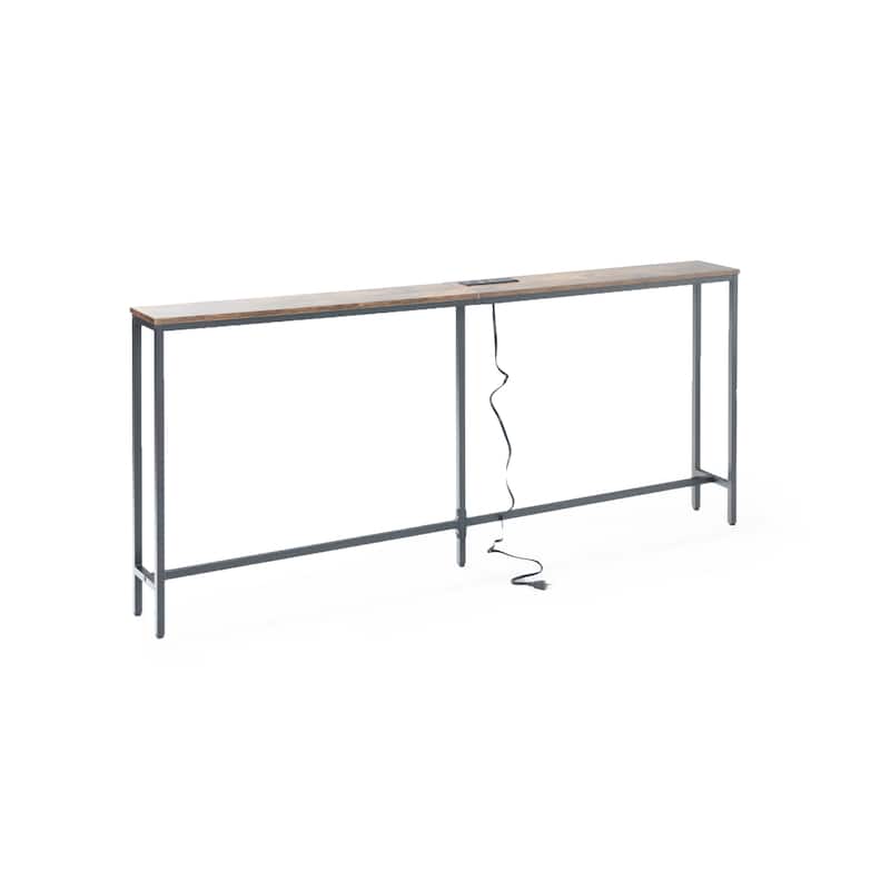 Homylin Slim Console Table with Charging Station, Narrow Entryway Table, 70.8-Inch