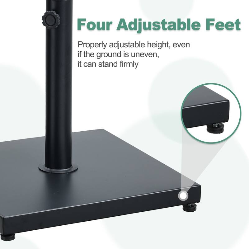 Aoodor 40 LBS Concrete Umbrella Base Square Stand with Wheel - N/A