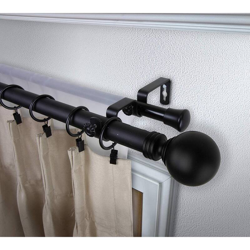 Globe Double Curtain Rod - Home Imports Emporium - Elegant Steel Drapery Rod - 240
