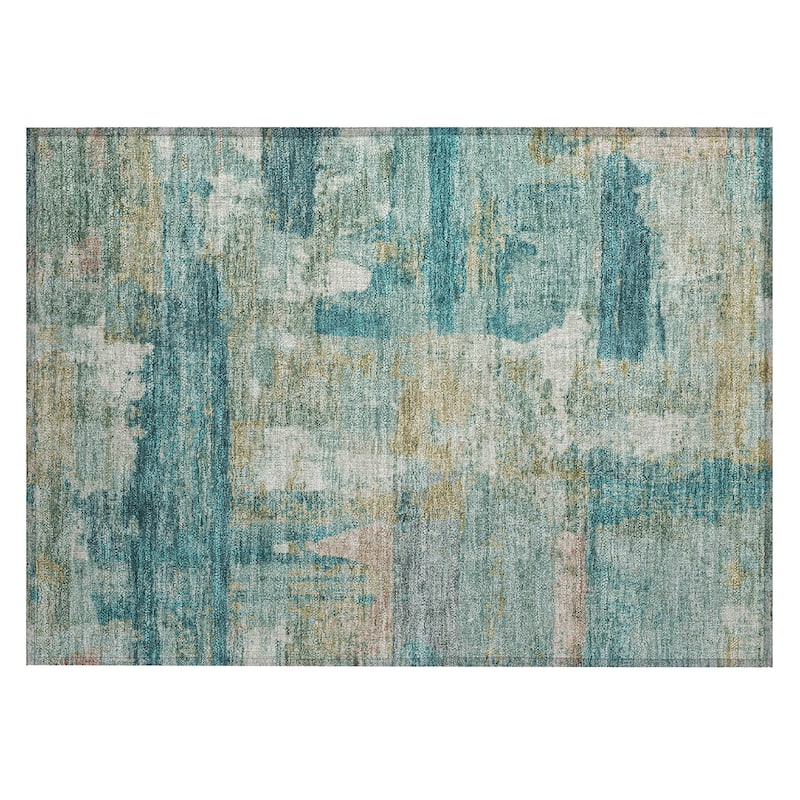Machine Washable Indoor/Outdoor Contemporary Chantille Rug