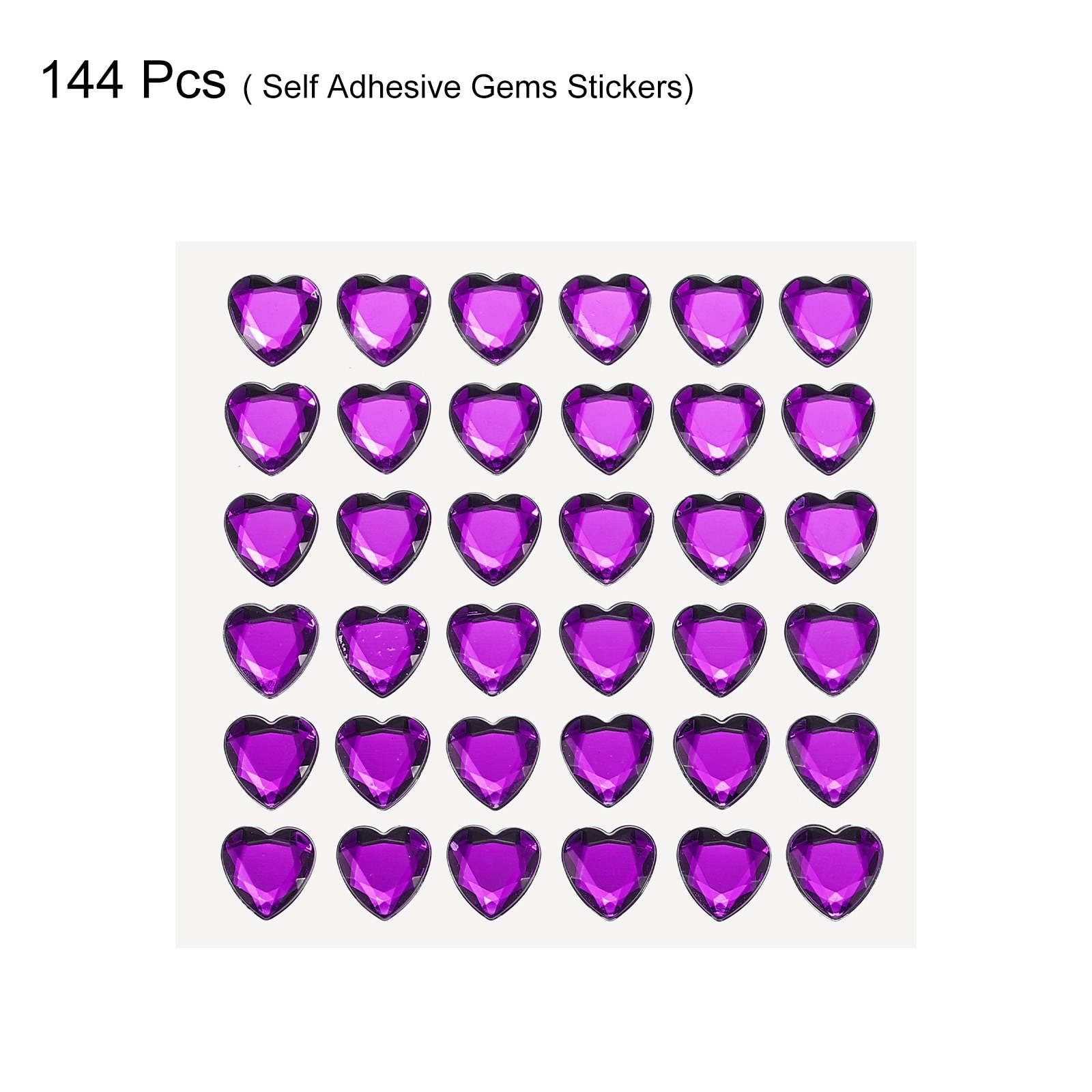 144 Pcs Heart Rhinestone 10mm Self Adhesive Gems Stickers Dark Purple -  Dark Purple - Bed Bath & Beyond - 37847388