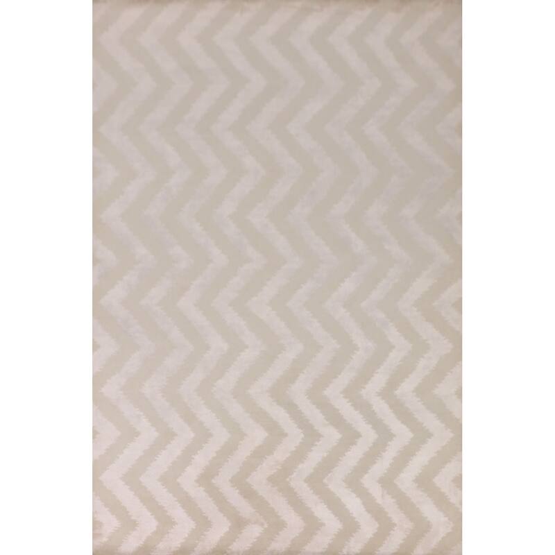 Chevron Style Modern Area Rug Handmade Wool Carpet - 6'1"x 8'10"