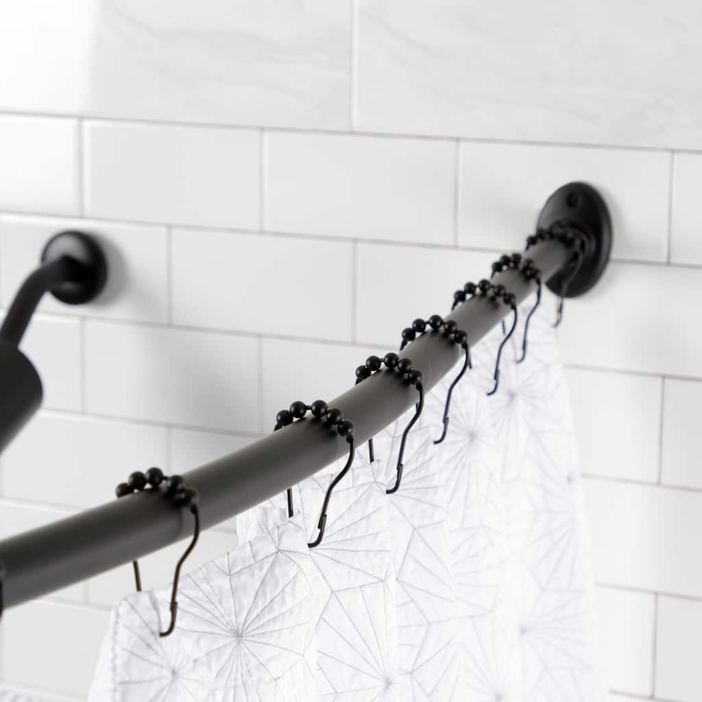 Kingston Brass Edenscape 72-Inch Stainless Steel Single Curved Shower Curtain Rod