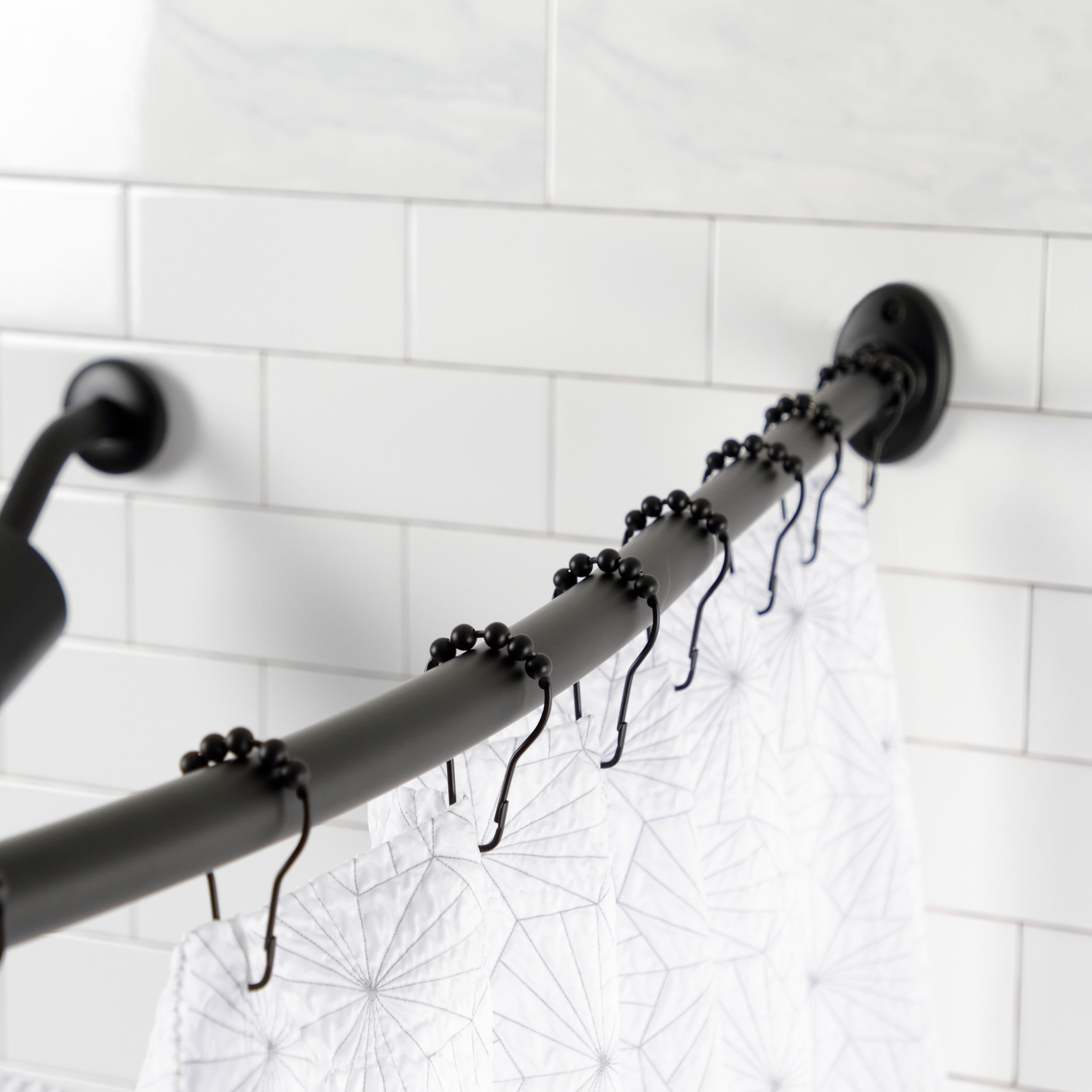 Kingston Brass Edenscape 72-Inch Stainless Steel Single Curved Shower Curtain Rod