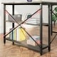 preview thumbnail 93 of 113, Small L Shaped Desk with Storage Shelves Corner Computer Desk