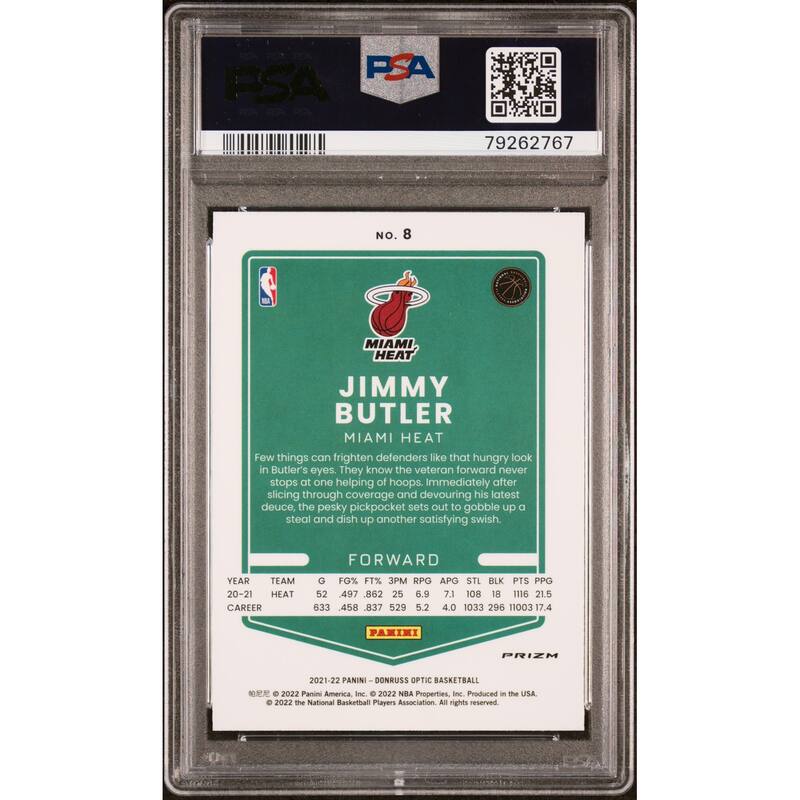 Jimmy Butler 2021 Panini Donruss Optic Target Box Set Card #8 Graded PSA 9 - 8'6" x 11'6"