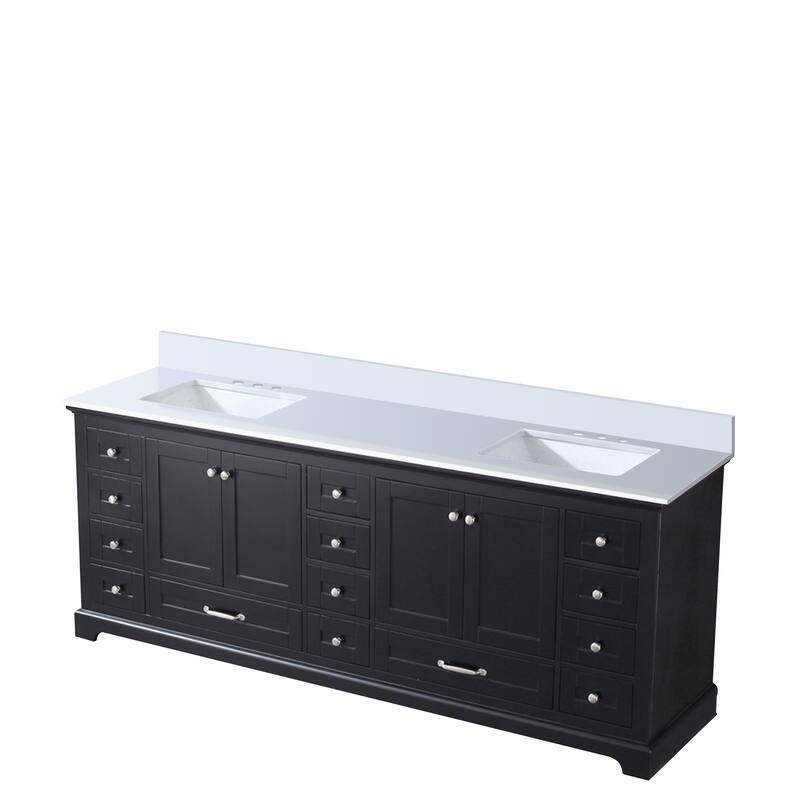 Dukes 84 in. W x 22 in. D White Double Bath Vanity and Cultured Marble Top