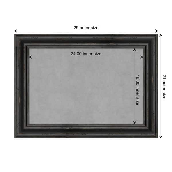 dimension image slide 13 of 17, Amanti Art Rustic Pine Black Framed Magnetic Board