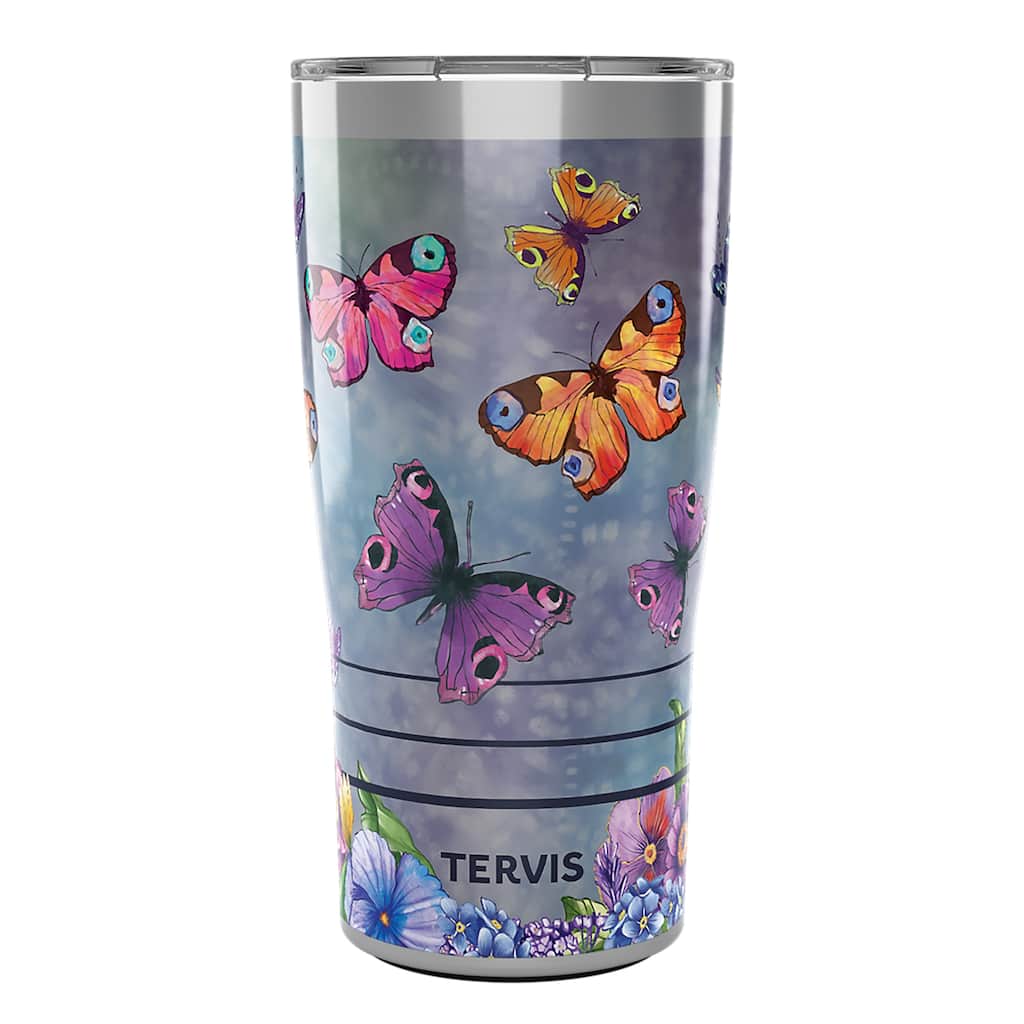 Tervis Traveler Traveler Butterfly Garden Triple Walled Insulated Travel Tumbler, Stainless Steel