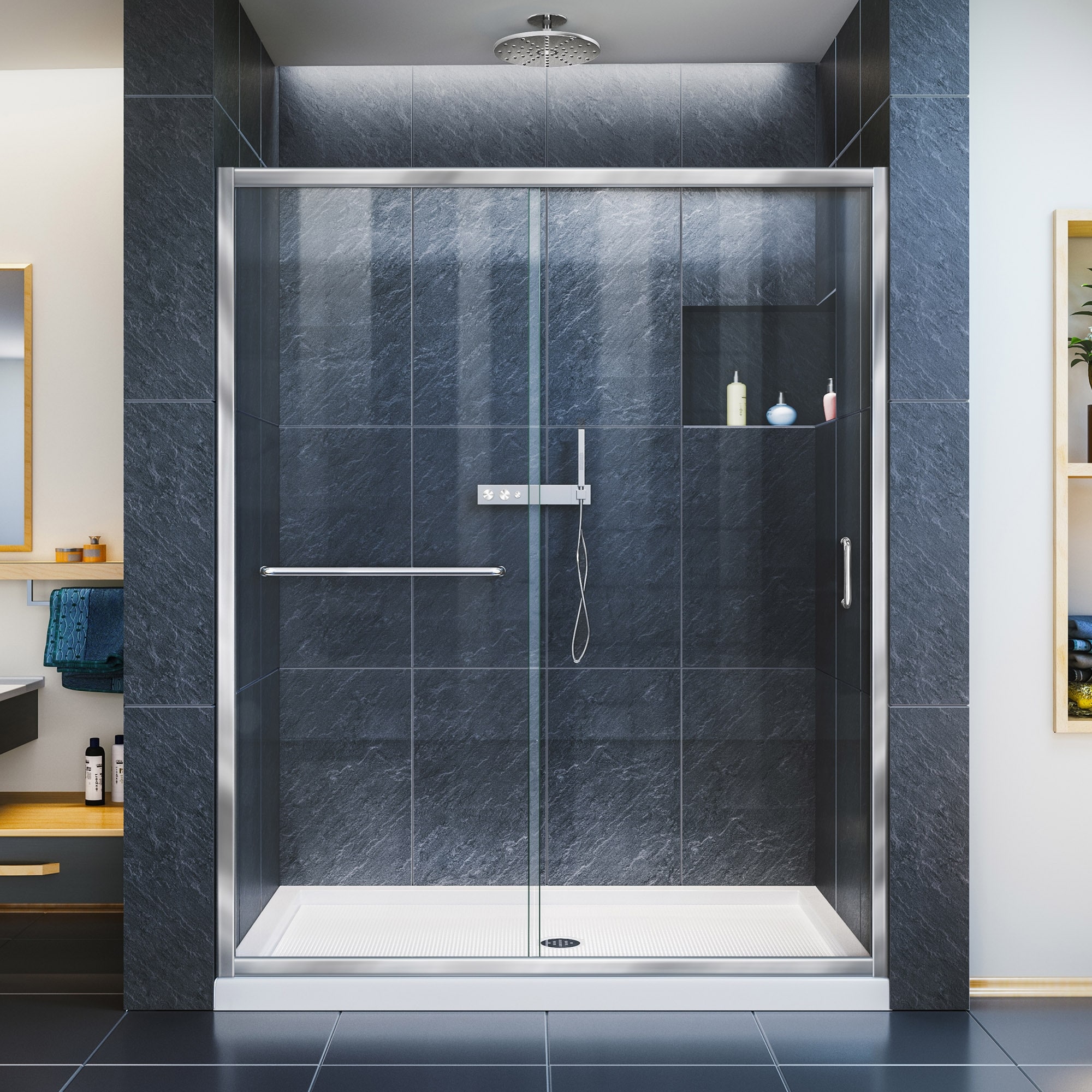 DreamLine Infinity-Z 50-54 in. W x 72 in. H Semi-Frameless Sliding Shower Door - 50" - 54" W