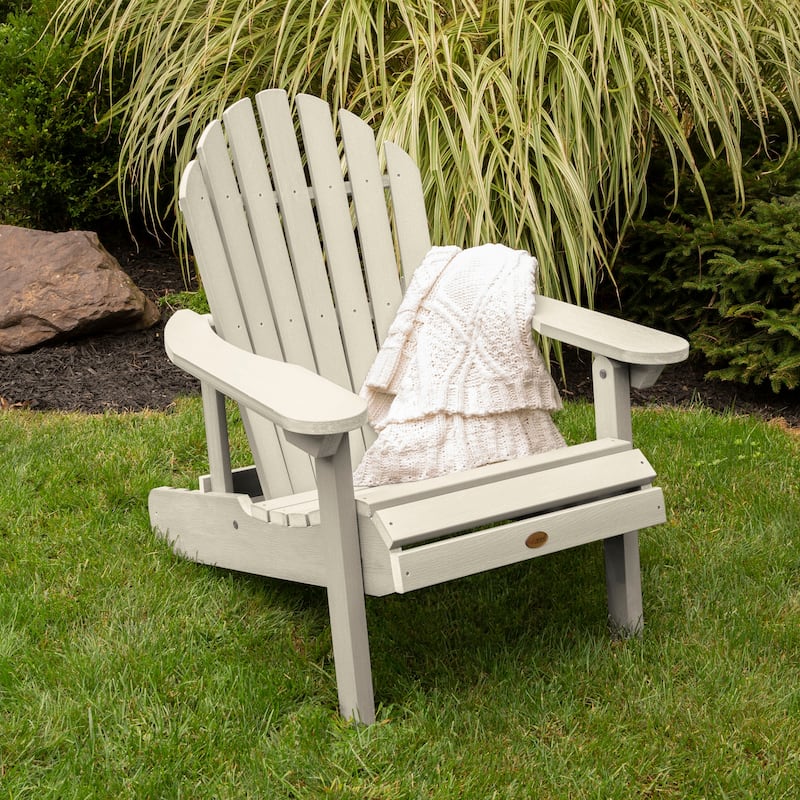 Eco-friendly Synthetic Wood Folding and Reclining Adirondack Chair