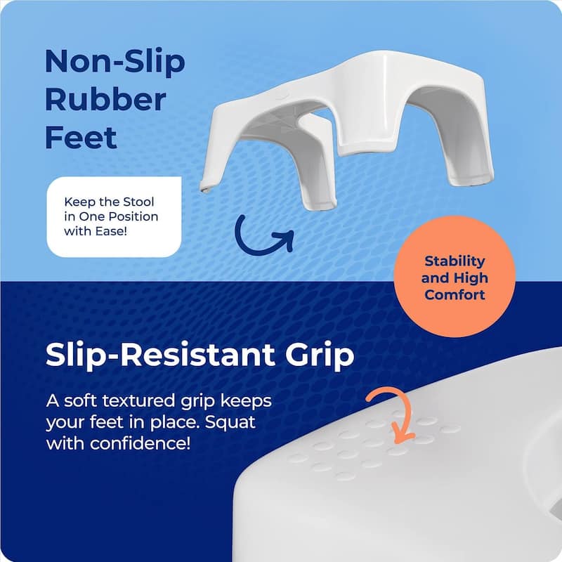 Squatty Potty Standard 7 Inch Toilet Stool, White, Durable Plastic Bathroom Squatting Poop Stool for Potty Assistance - White