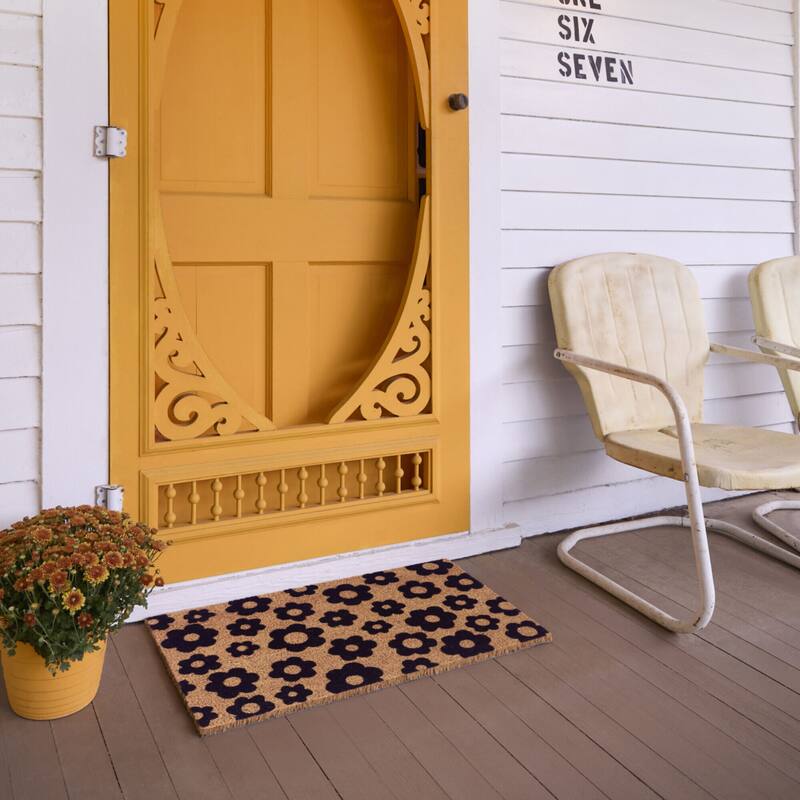 Retro Floral Classic 18" x 30" Doormat - 18" x 30"