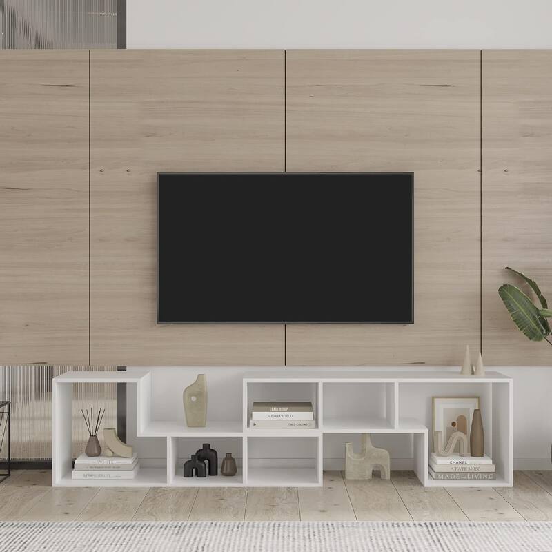 Mieres Modern Entertainment Center with Open Storage Shelves, TV Console Stand - n/a