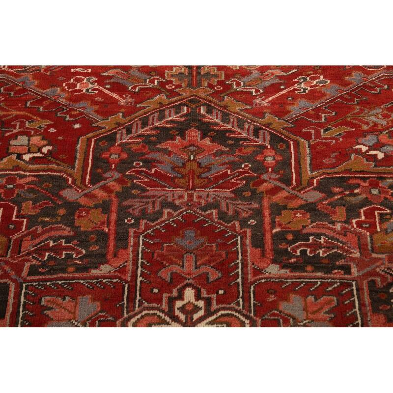 Vintage Vegetable Dye Heriz Persian Area Rug Hand-knotted Wool Carpet - 10'2" x 13'5"