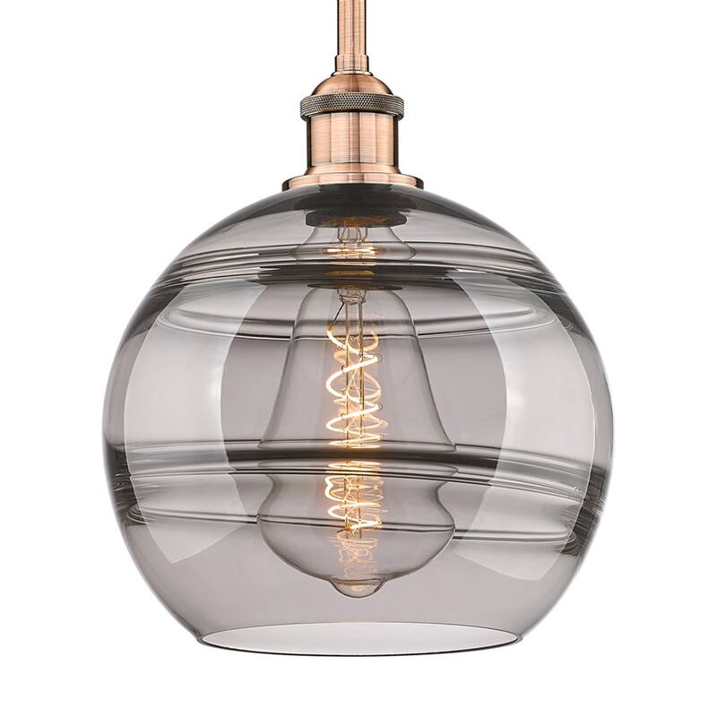 Innovations Lighting 616-1S 11 10 Rochester Pendant Rochester 10" Wide - Antique Copper / Light Smoke