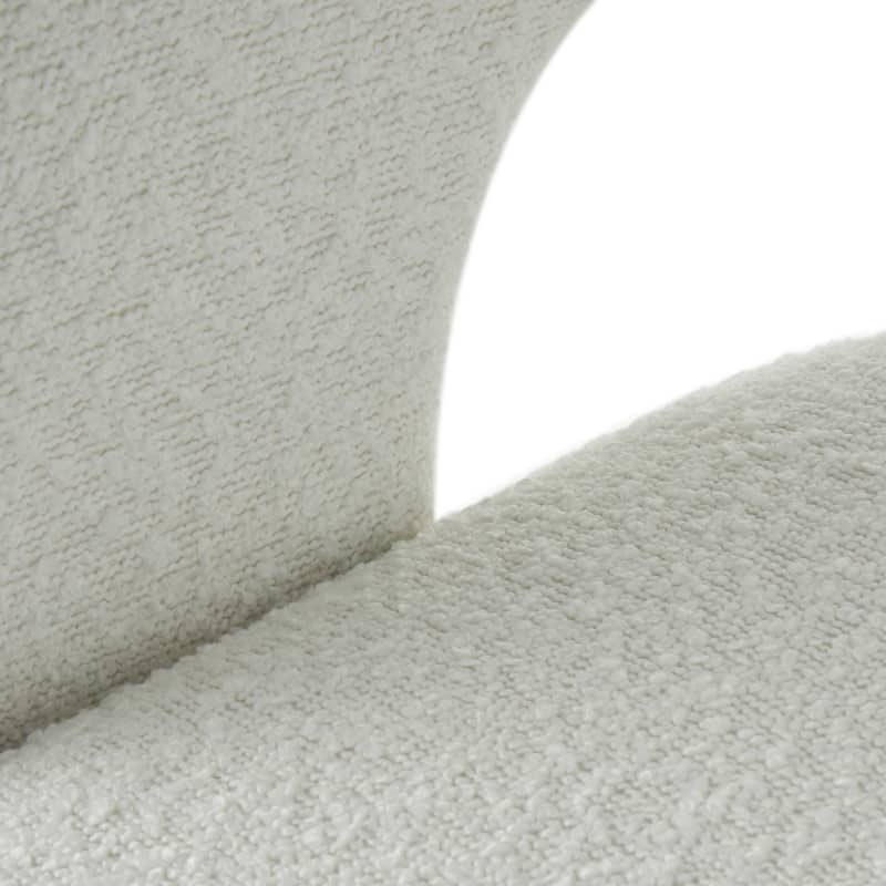 Polyester Curved Back Mid Century Modern Round Boucle Accent Chair - White - Roche River Decor - 22"W x 28"L x 28"H