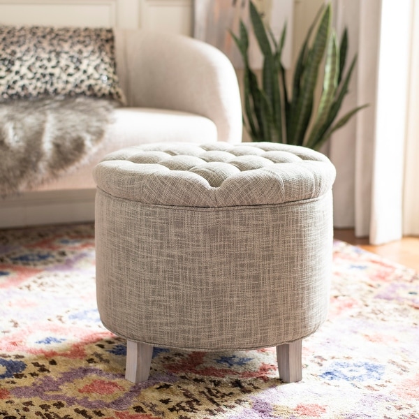 SAFAVIEH Amelia Tufted Heather Grey Storage Ottoman. Opens flyout.