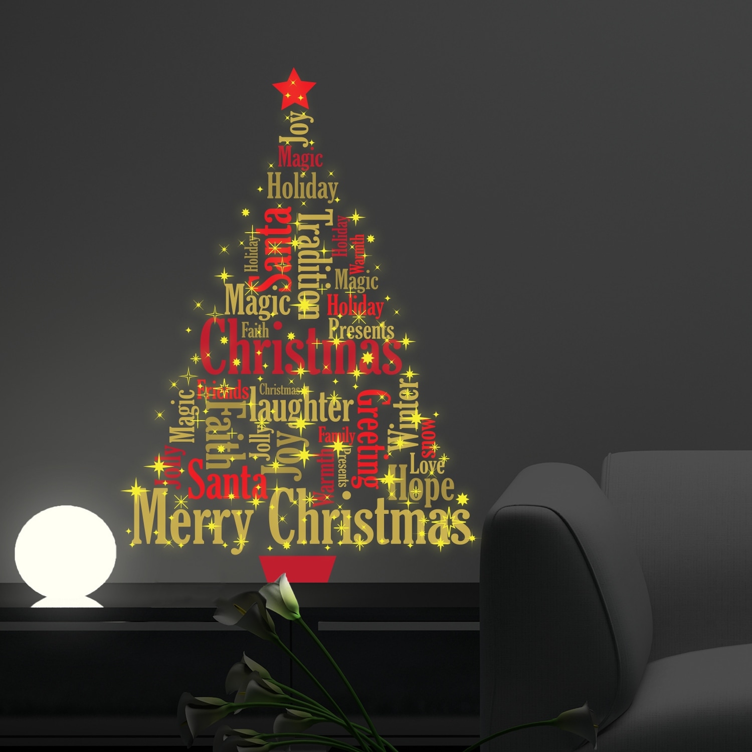 Christmas switch stickers Glow-in-the-dark Christmas tree