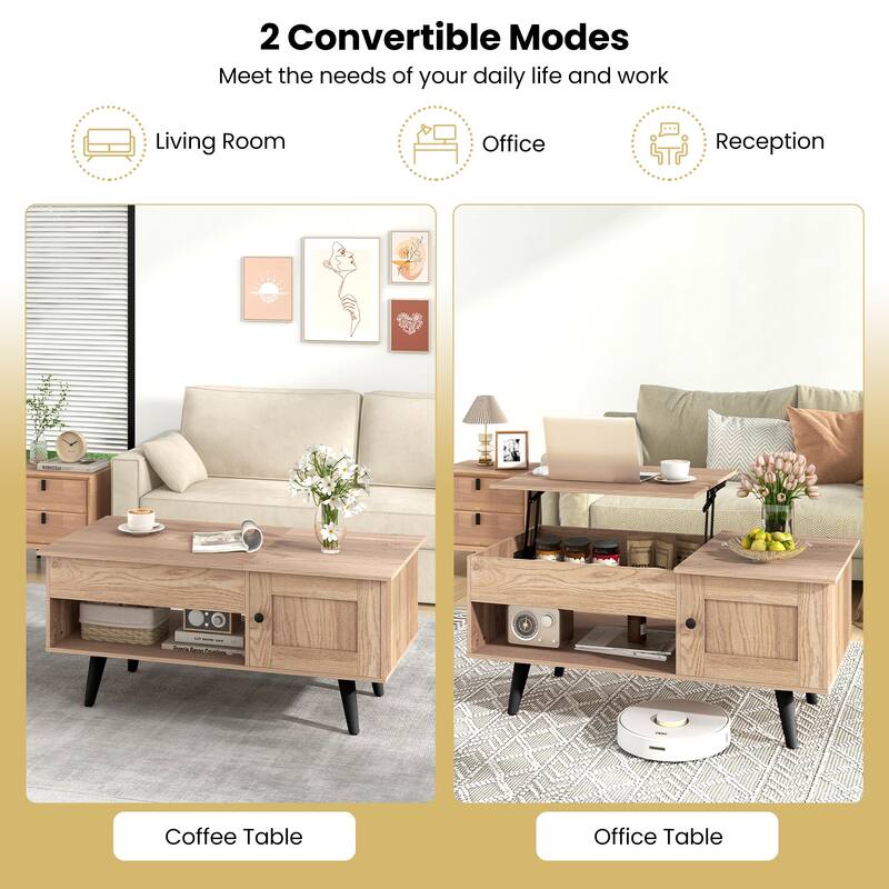 Costway Lift Top Coffee Table with Storage Hidden Compartment Cabinet - See Details