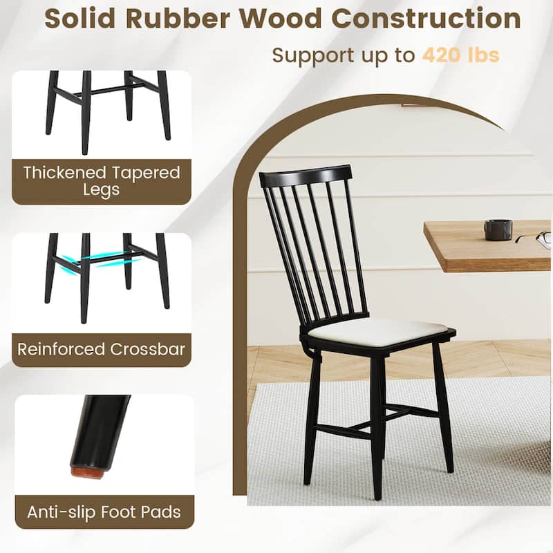 Costway Dining Chairs Set of 2/4 with Removable Seat Cushions for