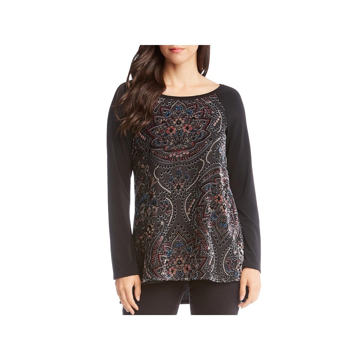 Shop Karen Kane Womens Pullover Top Velvet Burnout Free Shipping
