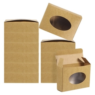 Paper Soap Box with Window Homemade Soap Boxes Oval Presents Packaging ...