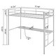 preview thumbnail 4 of 25, Twin Square Tube Raised Bed With Table Outlet LED Light Strip Iron Bed USA