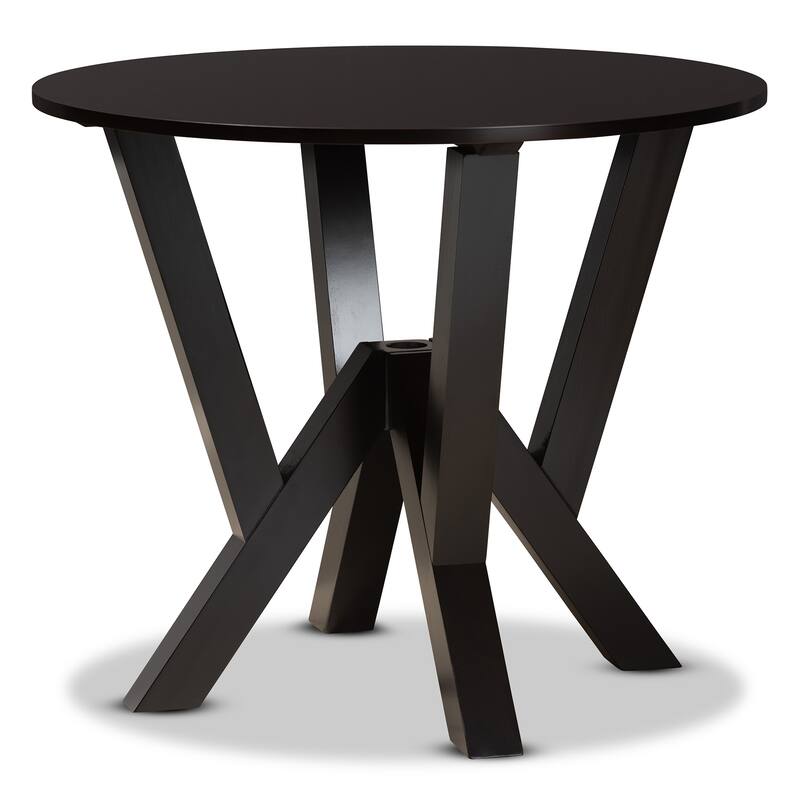 Branca Modern and Contemporary 5-Piece Wood Dining Set-Dark Brown