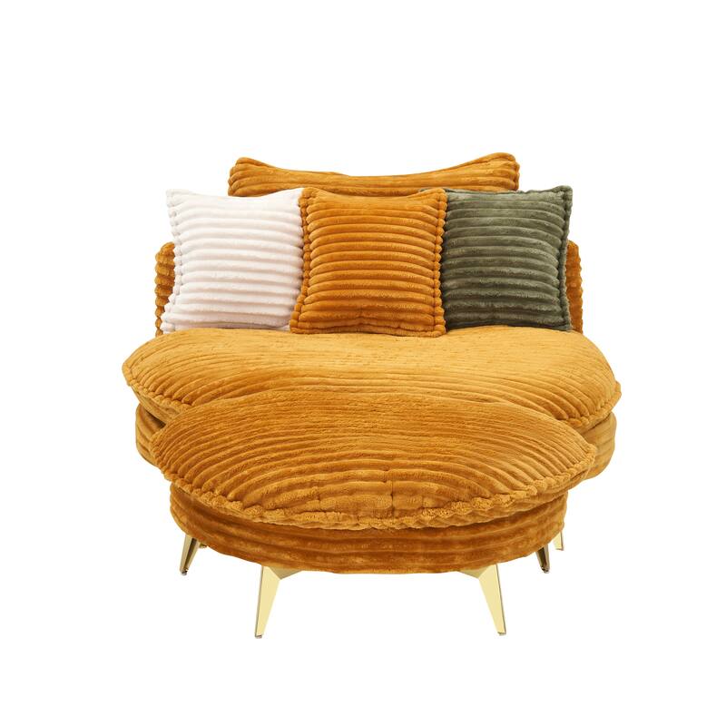 Modern 65-Inch Corduroy Loveseat with Metal Trim, Perfect for Apartments & Offices