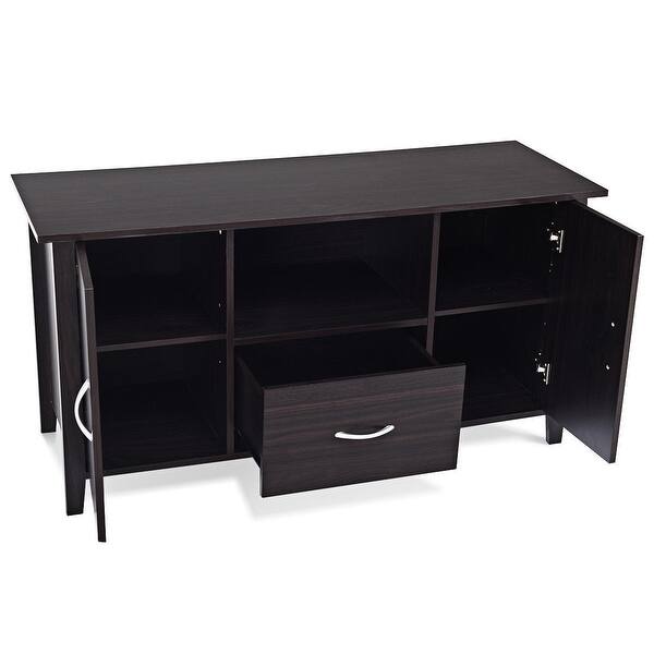 Shop Modern 48 Inch Dark Brown Wood Tv Stand Media Cabinet Overstock 29063625
