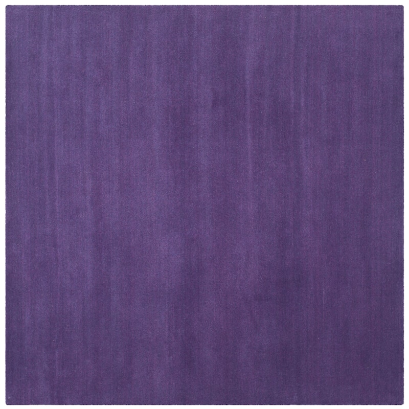 SAFAVIEH Handmade Himalaya Kaley Solid Wool Rug - 8' x 8' Square - Purple