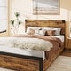 preview thumbnail 3 of 23, Full/Queen/King Size Metal Bed Frame with 4 Storage Drawers and Wood Headboard