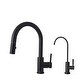 preview thumbnail 1 of 8, STYLISH Pull Dow Kitchen Faucet + Water Tap - Matte Black Finish