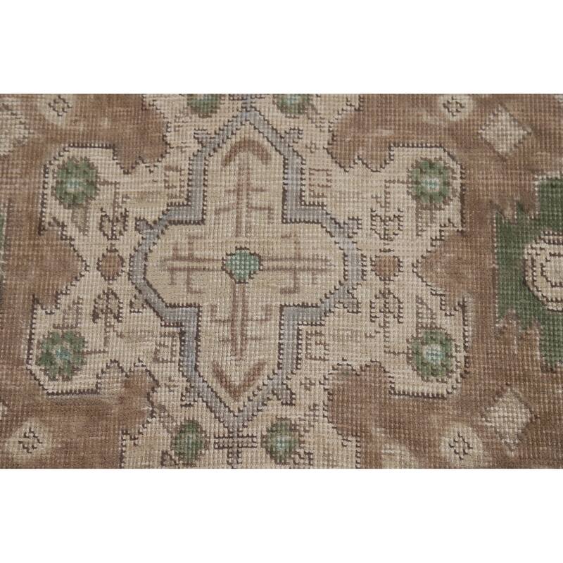 Geometric Blue Tabriz Persian Area Rug Oriental Handmade Wool Carpet - 6'5"x 9'5"